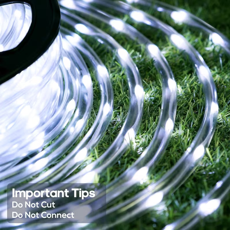 100ft Solar Rope Lights, Outdoor Waterproof Solar Lights