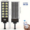 1-pack Of 504 LED Chips for Solar Street Lights, 6500K IP44 Sensor Solar Floodlight with Remote Control