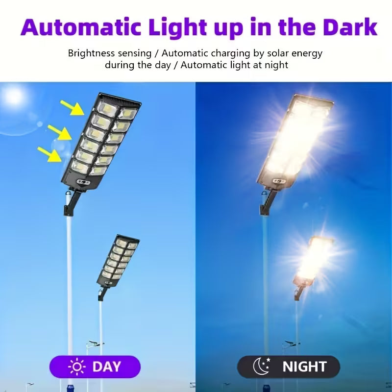 1-pack Of 504 LED Chips for Solar Street Lights, 6500K IP44 Sensor Solar Floodlight with Remote Control