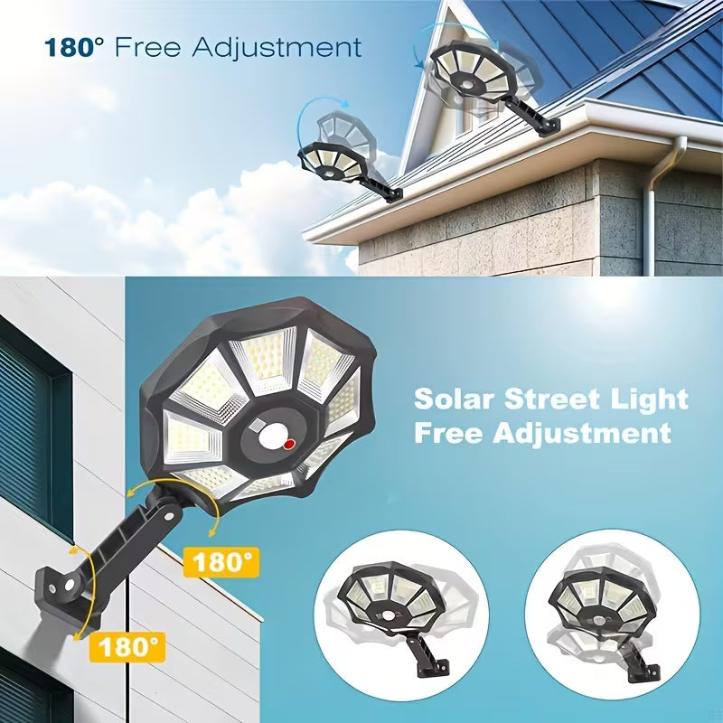2 Packs Of Solar Street Lamps, 168LED Floodlights, Automatically Turn On At Sunset