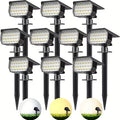 Set of 10 Outdoor Solar Spotlights with 52 Leds, 600 Lumens