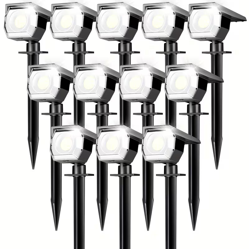12pcs Solar Lights Outdoor, Solar Spotlights Outdoor