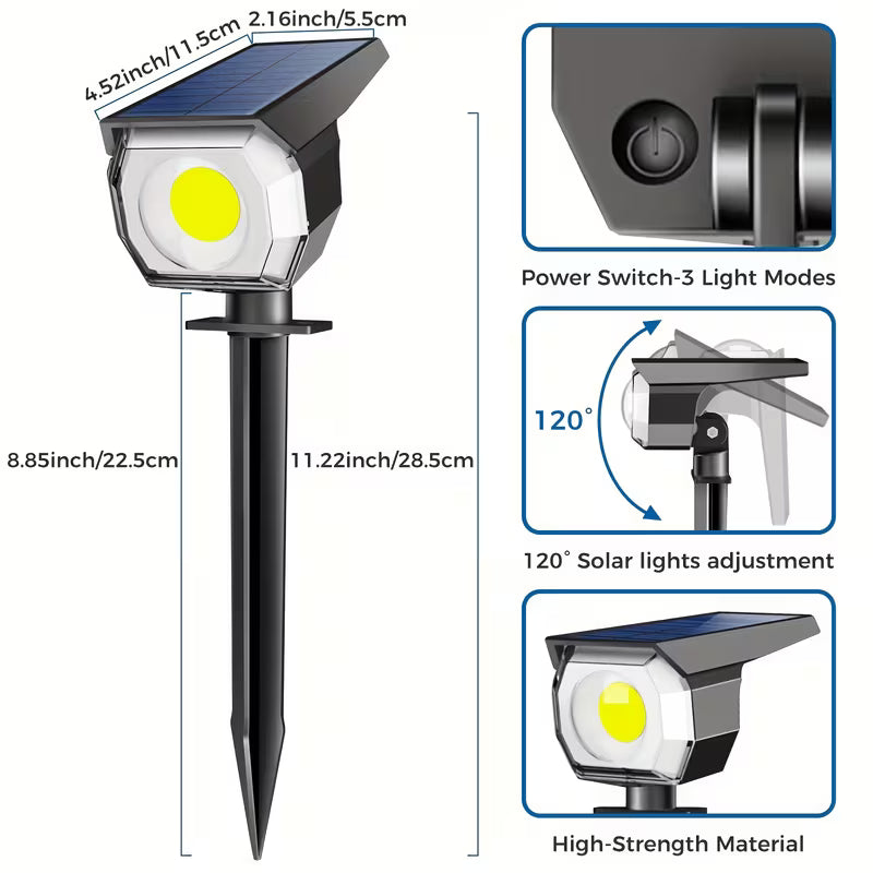 12pcs Solar Lights Outdoor, Solar Spotlights Outdoor