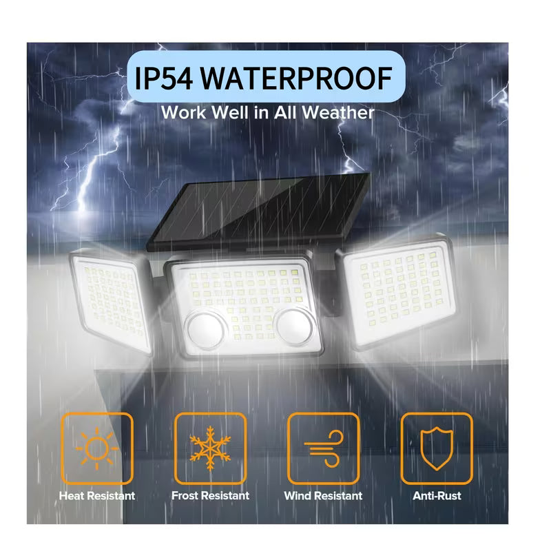 (6pcs) Solar Outdoor Security Lights 3000LUMEN 7000K